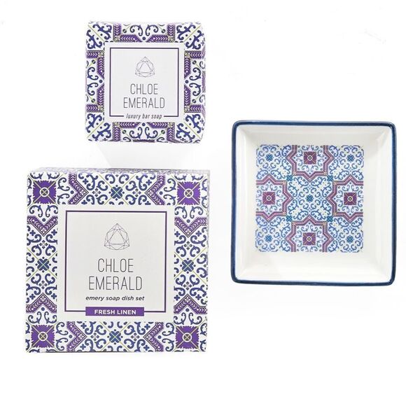 Chloe Emerald Emery Soap Dish Set • NIB - Picture 1 of 4